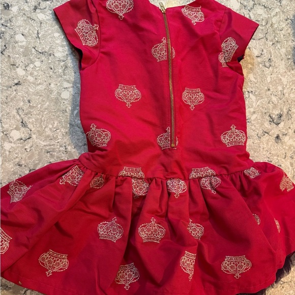 OshKosh B'gosh Genuine Kids Red Party Dress with Crown Pattern Girls 4 - Picture 2 of 5